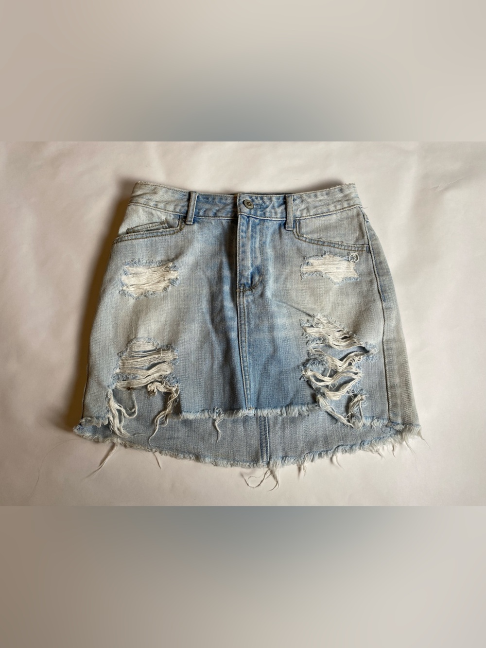 Hollister Light Wash Distressed Denim Shorts